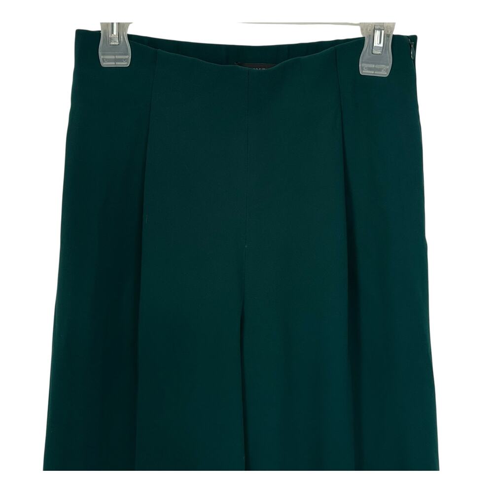 J. Crew Wide Leg Pleated Pant in Matte Crepe Emerald Green H2815 Size 2 - Picture 5 of 12